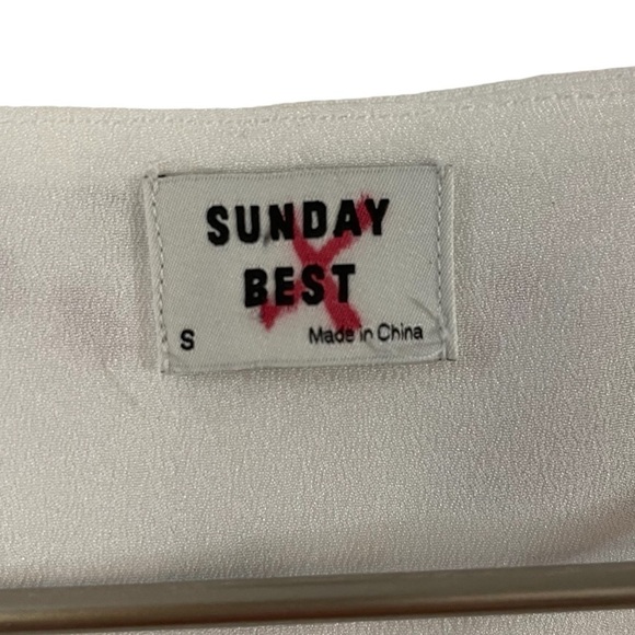 Sunday Best Aritzia Floral Tie Front Peplum Top, Size S - Picture 5 of 8